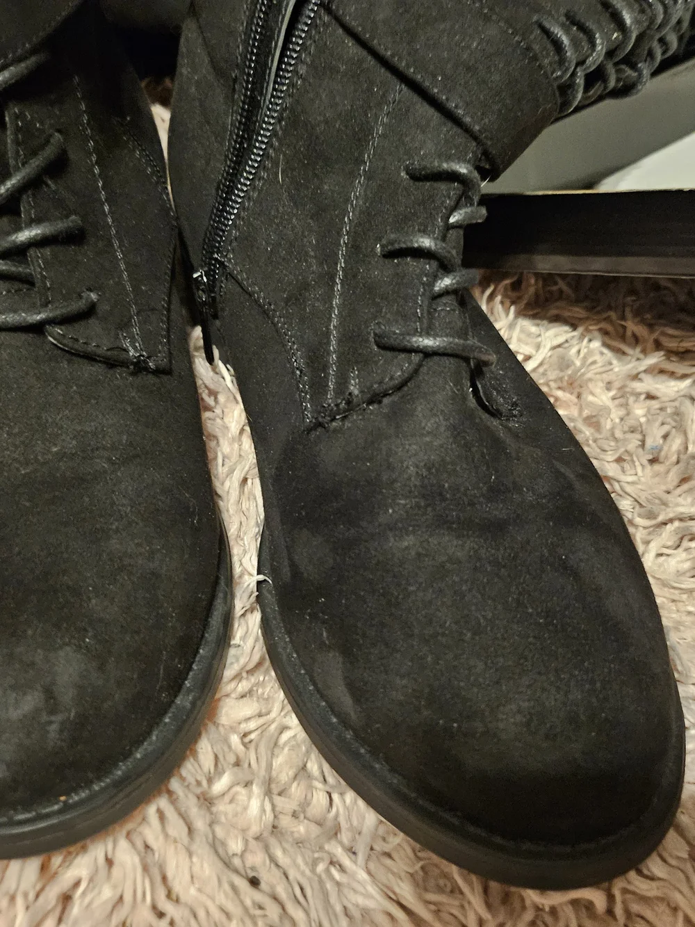 Torrid Black Faux Suede Over-the-Knee Lace-Up Boots Size 9.5 Wide Width